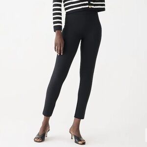 J. Crew Pixie Black Ankle Crop High Rise Solid Black Ponte Pants Stretch XS